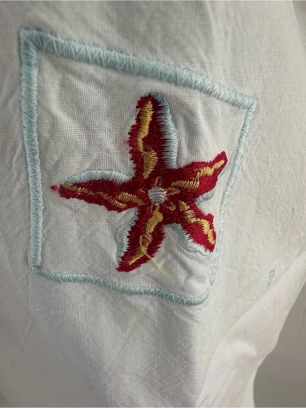 White Stag Embroidered Short Sleeve Shirt in White XL